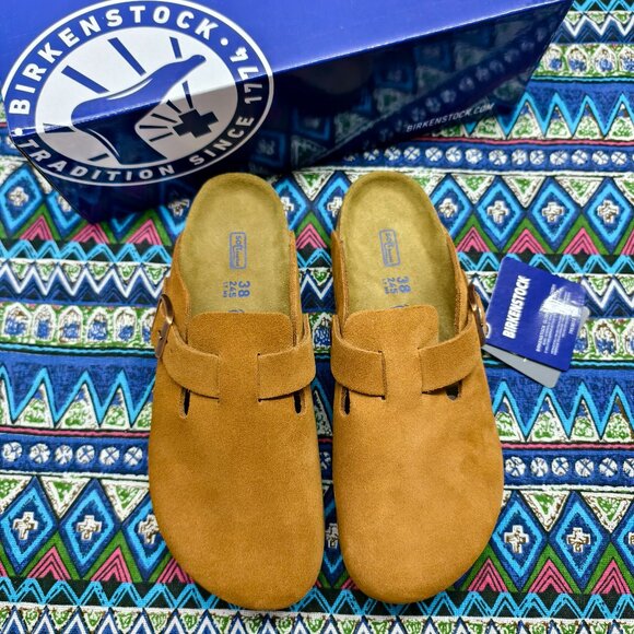🌟POSH FRESH🌟 Women's Mink Suede Birkenstock Boston Shoes - Narrow Fit - Picture 1 of 5